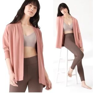 True & Co Blush Pink Any Where Open Front knit Cardigan Size S